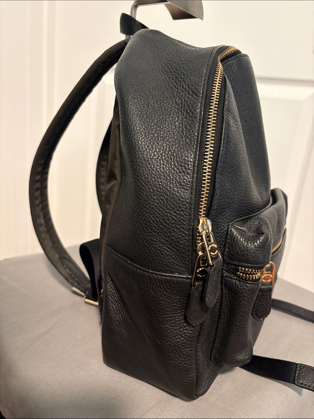 COACH Black Pebbled Leather Medium Sz Backpack - Picture 3 of 10